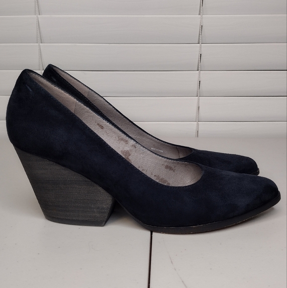 Eileen Fisher Hawk Suede Business Office Block Wedge Heel Pointed Toe Pumps 8.5 - Picture 3 of 15